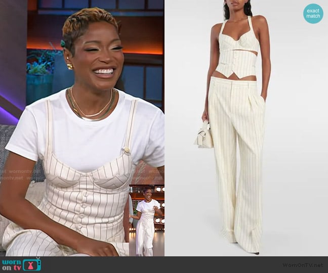 Jean Paul Gaultier Striped Corset worn by Kiki Palmer on The Kelly Clarkson Show