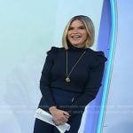 Jenna’s navy turtleneck puff sleeve top and pants on Today