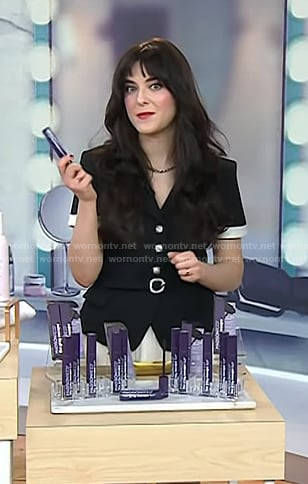 Jenna Rosenstein’s black belted short sleeve jacket on Today