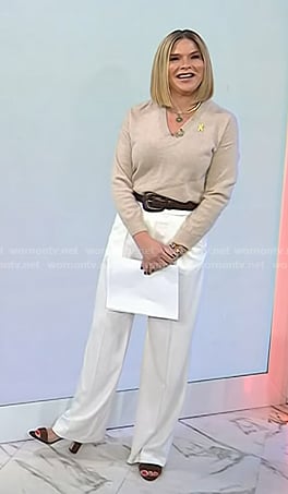 Jenna's brown suede heel sandals on Today