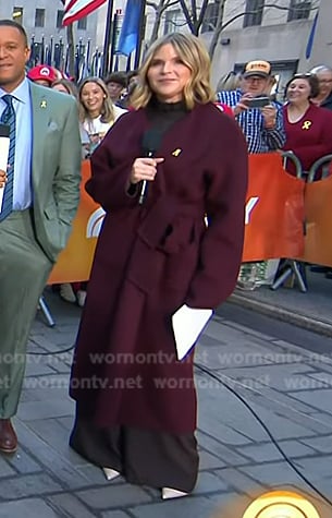 Jenna's burgundy wrap coat on Today