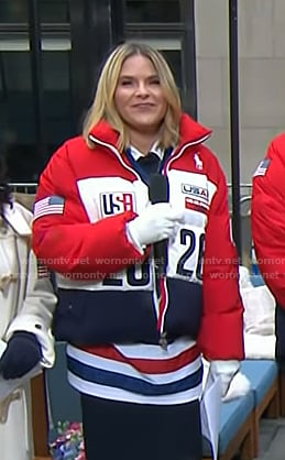Jenna’s colorblock puffer jacket on Today