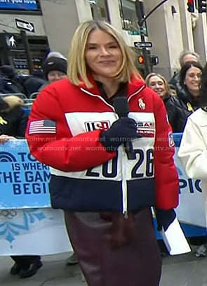 Jenna's colorblock puffer jacket on Today