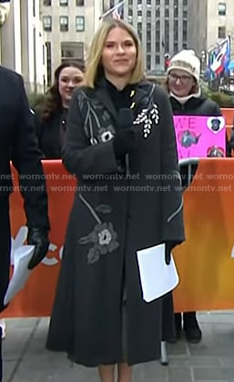 Jenna's grey floral embroidered coat on Today