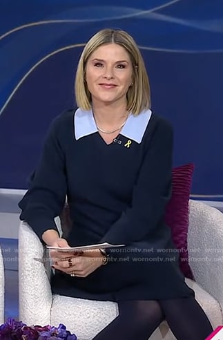 Jenna’s navy collared sweater dress on Today