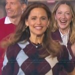 Jennifer Gardner's argyle print sweater on The Jennifer Hudson Show