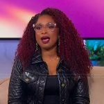 Jennifer’s black leather quilted jacket on The Jennifer Hudson Show