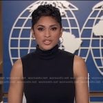Jericka's brown sleeveless turtleneck dress on CBS Evening News