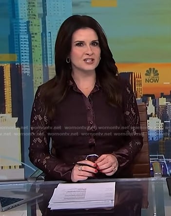 Jessica Layton’s burgundy lace shirtdress on NBC News Daily