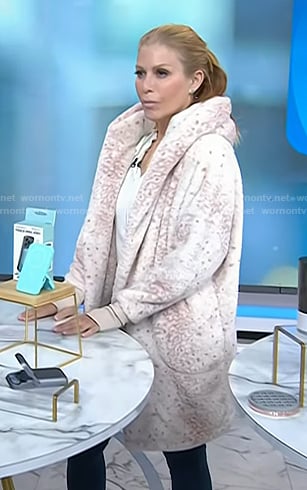 Jill’s pink print hooded fleece jacket on Today