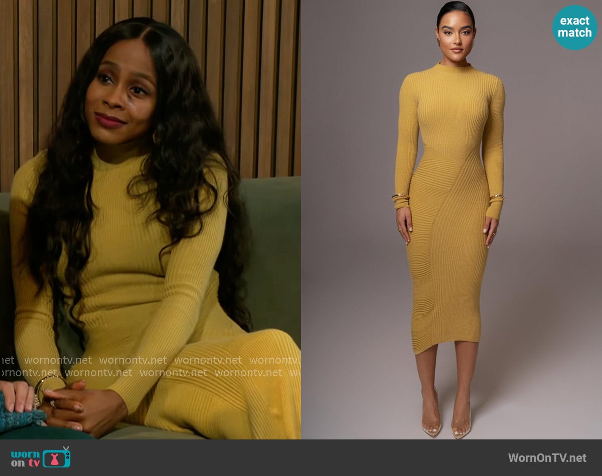 JLuxlabel Eliz Midi Dress worn by Hayley Lawson (Marquita Goings) on Beyond the Gates