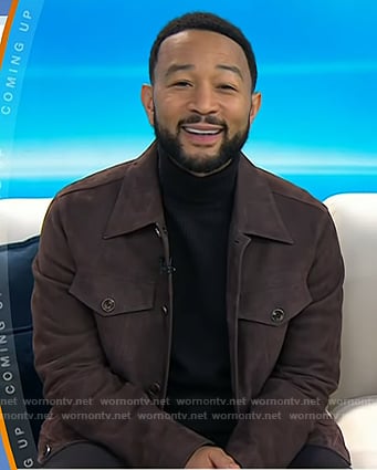 John Legend’s brown suede trucker jacket on Today