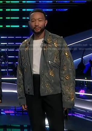 John Legend’s grey embellished jacket on The Voice