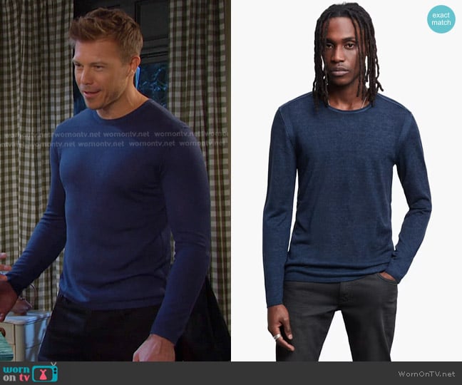 Jeremy’s blue sweater on Days of our Lives