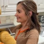 Joy’s beige contrast trim cardigan on Today