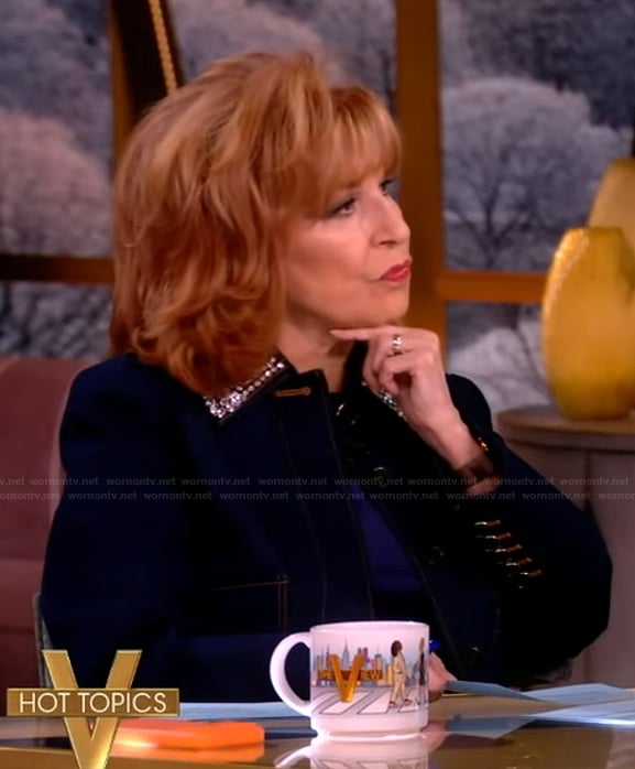 Joy’s denim jacket with embellished collar on The View