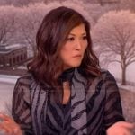 Juju Chang's gray zebra stripe blouse on The View