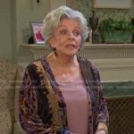 Julie's printed velvet jacket on Days of our Lives