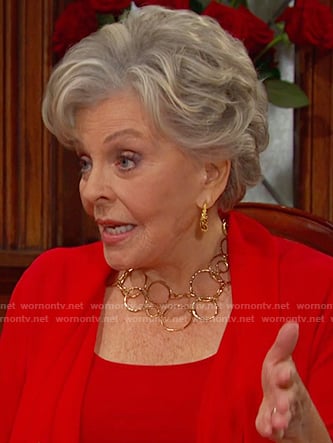 Julie's gold link necklace on Days of our Lives