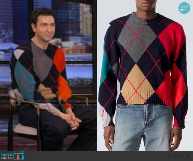 JW Anderson Wool sweater worn by Nicholas Braun on Live with Kelly and Mark
