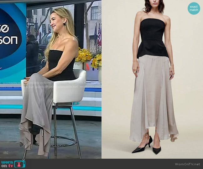 Kallmeyer Page Strapless Top in stretch knit suiting worn by Kate Hudson on Today