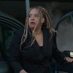 Karen's black pleated blazer dress on 9-1-1