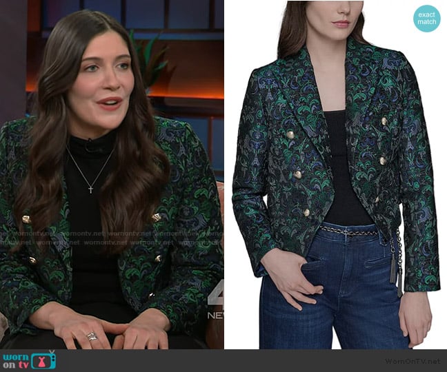 Karl Lagerfeld Paris Cropped Motif Blazer worn by Tara on The Kelly Clarkson Show
