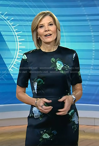 Kate's navy floral short sleeve dress on Today