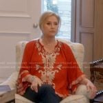 Kathy's red print blouse on The Real Housewives of Beverly Hills
