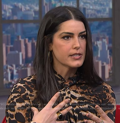 Katie’s leopard print twist neck dress on NBC News Daily