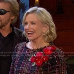 Kayla’s floral applique tweed dress on Days of our Lives