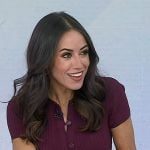 Kaylee's burgundy button front ribbed dress on Today