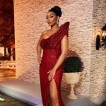 Keiarna's red reunion dress on The Real Housewives of Potomac