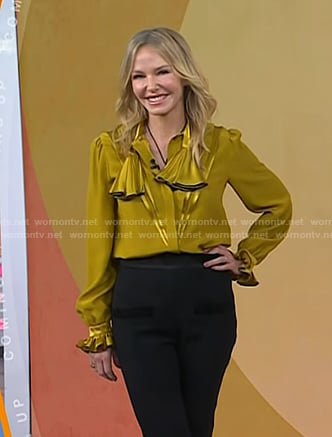 Kelli Giddish’s yellor ruffle blouse on Today