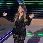 Kelly’s black lace blazer and pants on The Voice