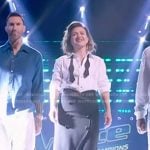 Kelly's black tuxedo maxi skirt on The Voice