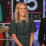 Kelly's green embellished dress on Live with Kelly and Mark