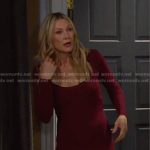 Kristen’s red fringe knit dress on Days of our Lives