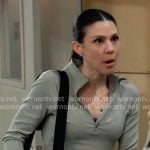 Kristina’s sage green zip top on General Hospital