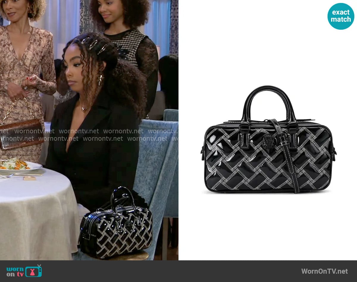 Kurt Geiger Small Kensington Quilted Leather Duffle Bag worn by Chelsea Hamilton (RhonniRose Mantilla) on Beyond the Gates