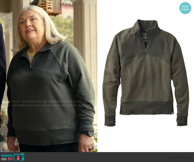 L.L. Bean Pullover Quarter Zip Sweater worn by Dana Richards (Paula Pell) on The Burbs
