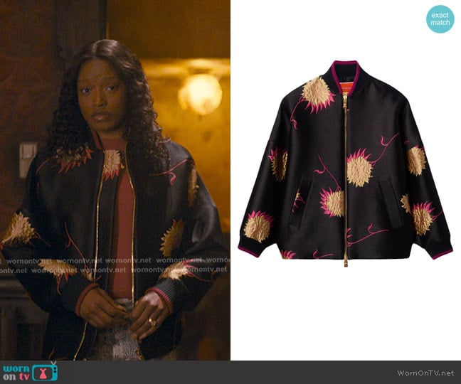 La DoubleJ Brooklyn Bomber Jacket worn by Samira Fisher (Keke Palmer) on The Burbs