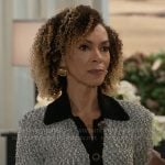 Anastasia’s tweed cardigan on Beyond the Gates