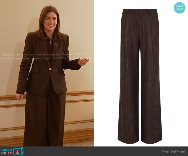 Chloe’s brown pinstripe pants on Today