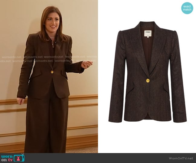 Chloe’s brown pinstripe blazer on Today