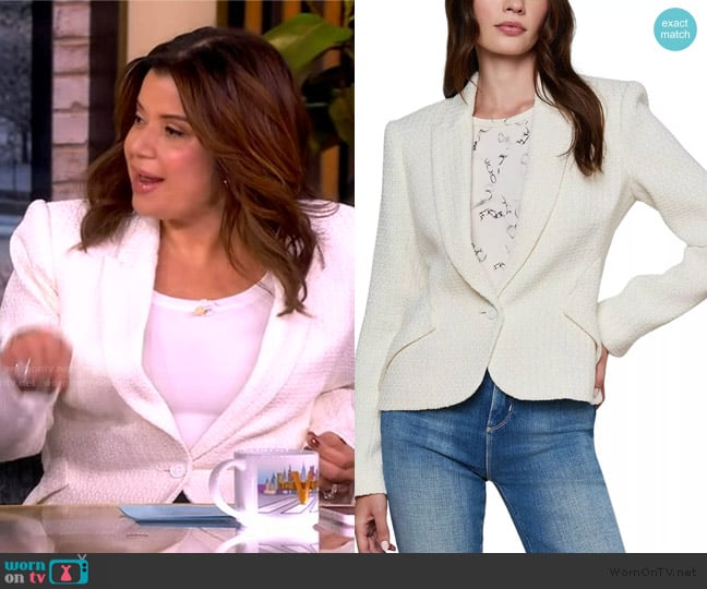 L'Agence Jennah Tweed Blazer worn by Ana Navarro on The View
