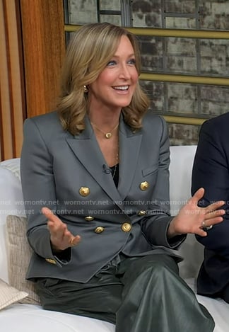 Lara’s grey double breasted blazer on Good Morning America
