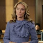 Lorna’s purple tweed bow front dress on The Lincoln Lawyer