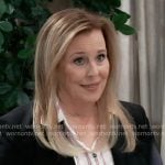 Laura’s pink striped button down shirt on General Hospital