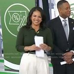 Laura’s white pleated pants on Today